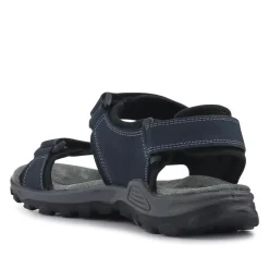Adjustable Leather Walking Sandals - Navy
