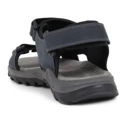 Adjustable Leather Walking Sandals - Navy