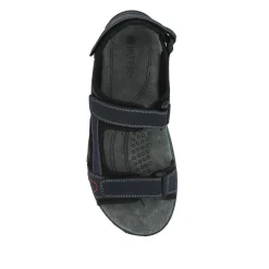 Adjustable Leather Walking Sandals - Navy