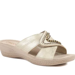 Adjustable Lightweight Mule Sandals - Gold