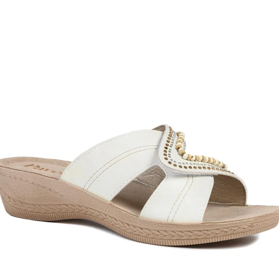 Adjustable Lightweight Mule Sandals - Off White