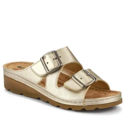 Adjustable Mule Sandals - Soft Gold
