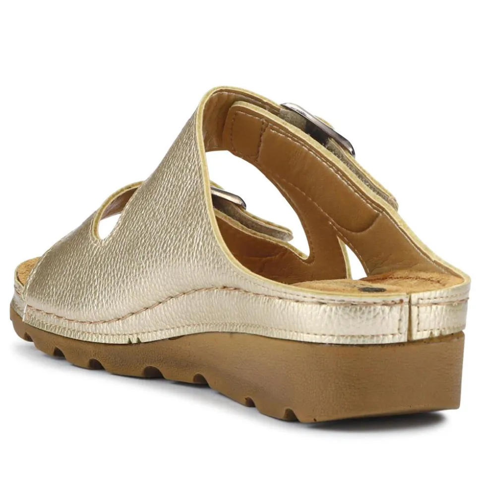 Adjustable Mule Sandals - Soft Gold