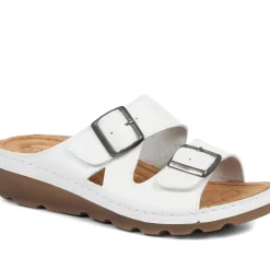 Adjustable Mule Sandals - White