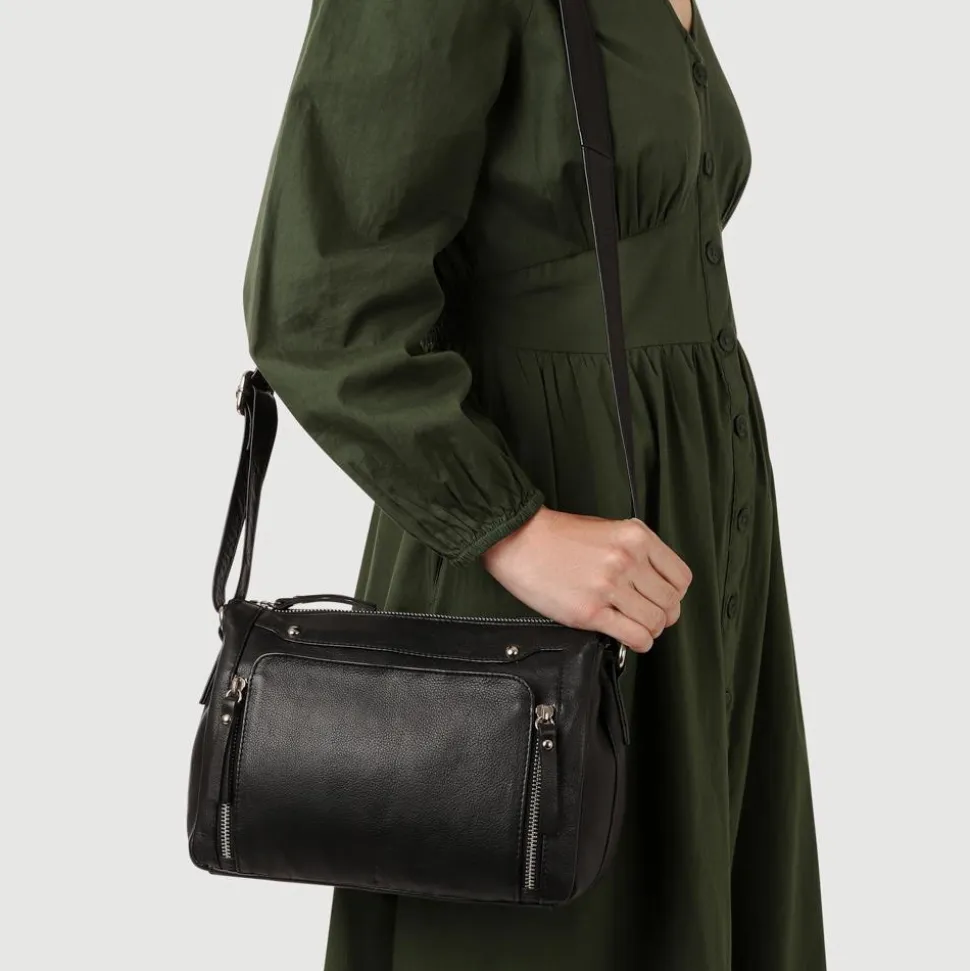 Adjustable Multi-Pocket Handbag - Black
