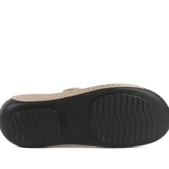 Adjustable Touch-Fasten Mules - Soft Gold