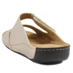Adjustable Touch-Fasten Mules - Soft Gold