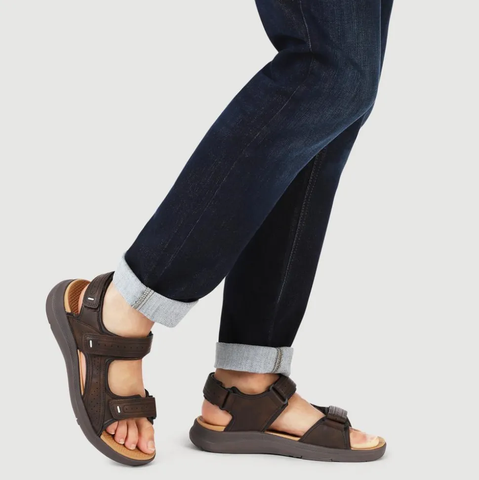 Adjustable Touch-Fasten Sandals - Brown