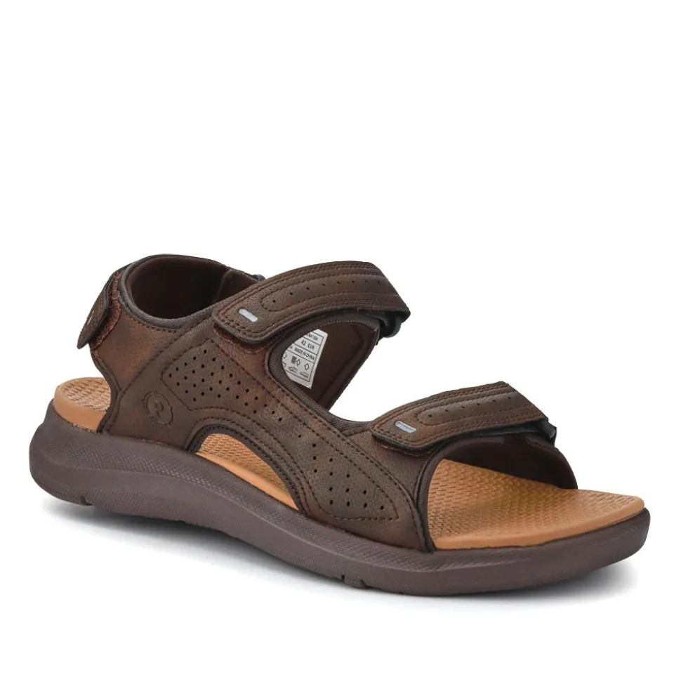 Adjustable Touch-Fasten Sandals - Brown