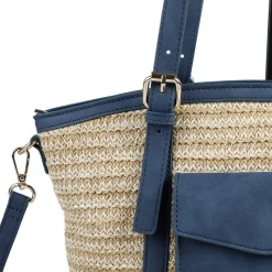 Adjustable Woven Tote Bag - Navy