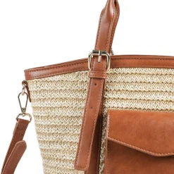 Adjustable Woven Tote Bag - Tan