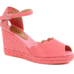 Alejandra Espadrille Wedge Sandals - Coral