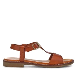 All-Leather Buckled Sandals - Tan