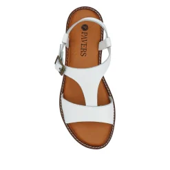 All-Leather Buckled Sandals - White