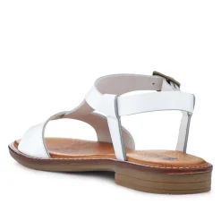 All-Leather Buckled Sandals - White