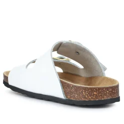 All-Leather Casual Mule Sandals - White
