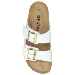 All-Leather Casual Mule Sandals - White