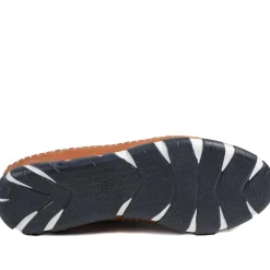 All Leather Lace Up Stitch Detail Shoes - Navy Tan