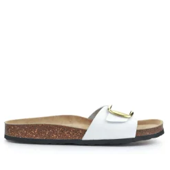 All-Leather Slip-On Mules - White