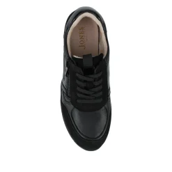 Alvira Wide Fit Leather Trainers - Black