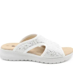Anatomic Self Moulding Cushioned Mule Sandals - White