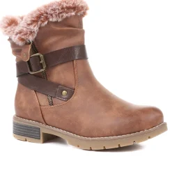 Ankle Biker Boots - Tan