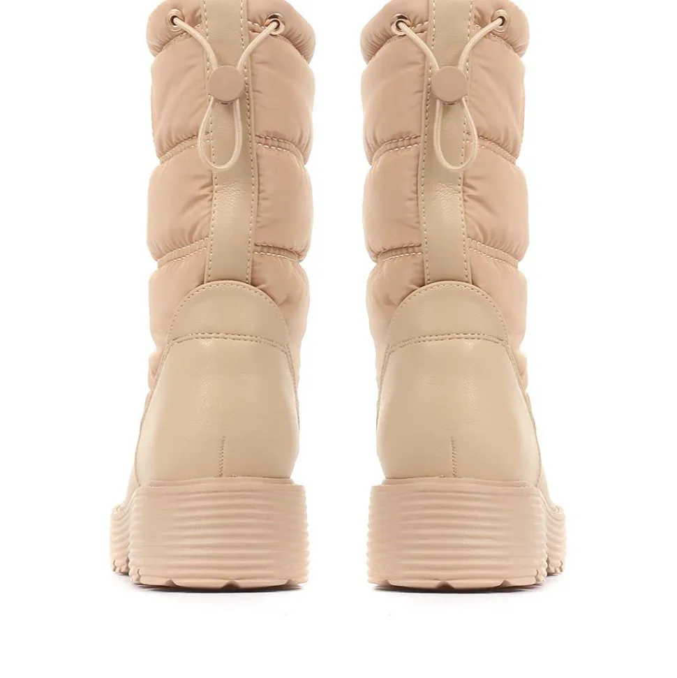 Ankle Snow Boots - Beige