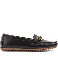 Athikia Leather Slip-On Shoes - Black