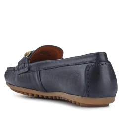 Athikia Leather Slip-On Shoes - Navy