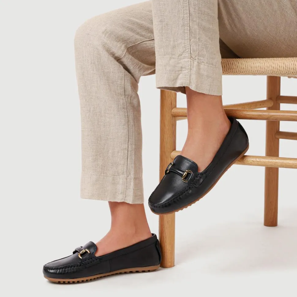Athikia Leather Slip-On Shoes - Navy