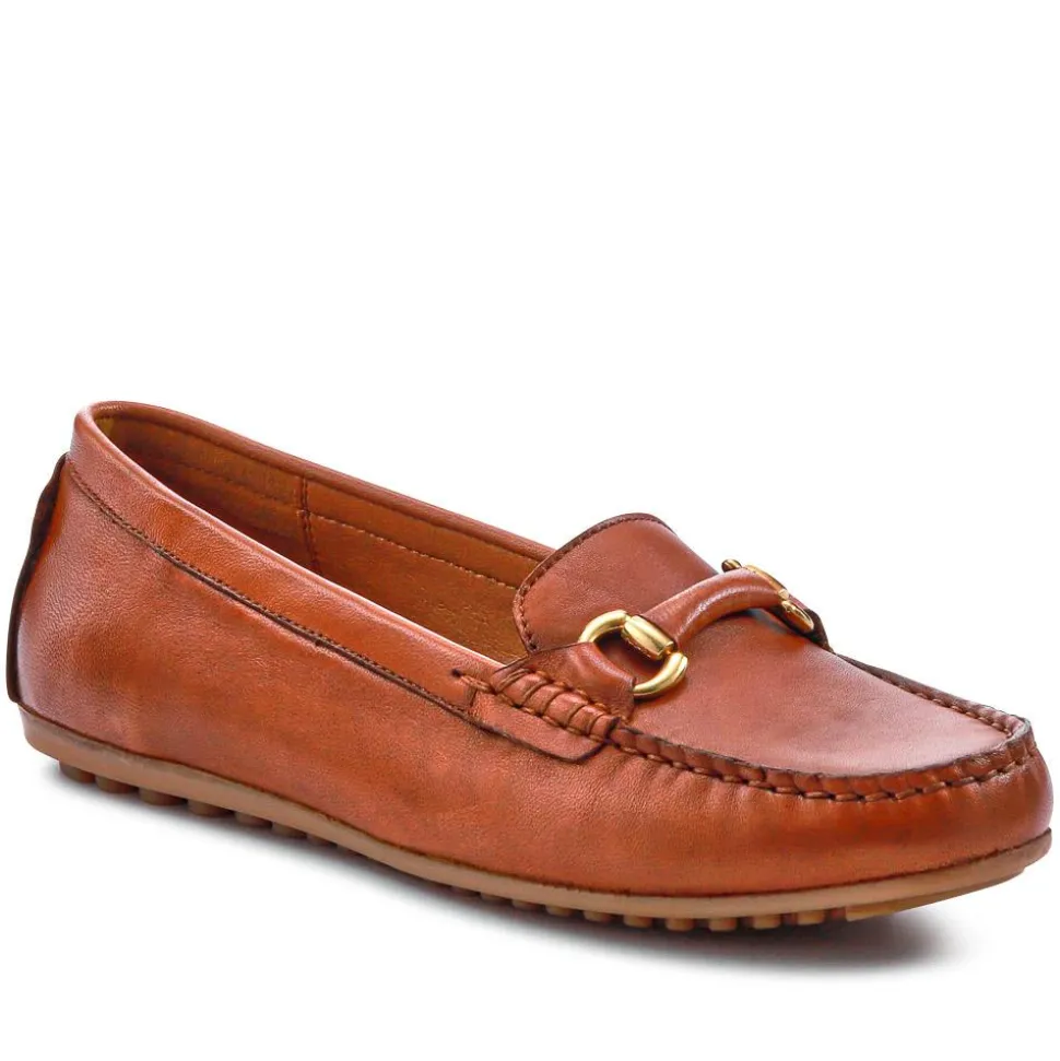 Athikia Leather Slip-On Shoes - Tan
