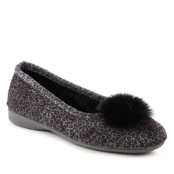 Ballerina Slippers - Grey Leopard