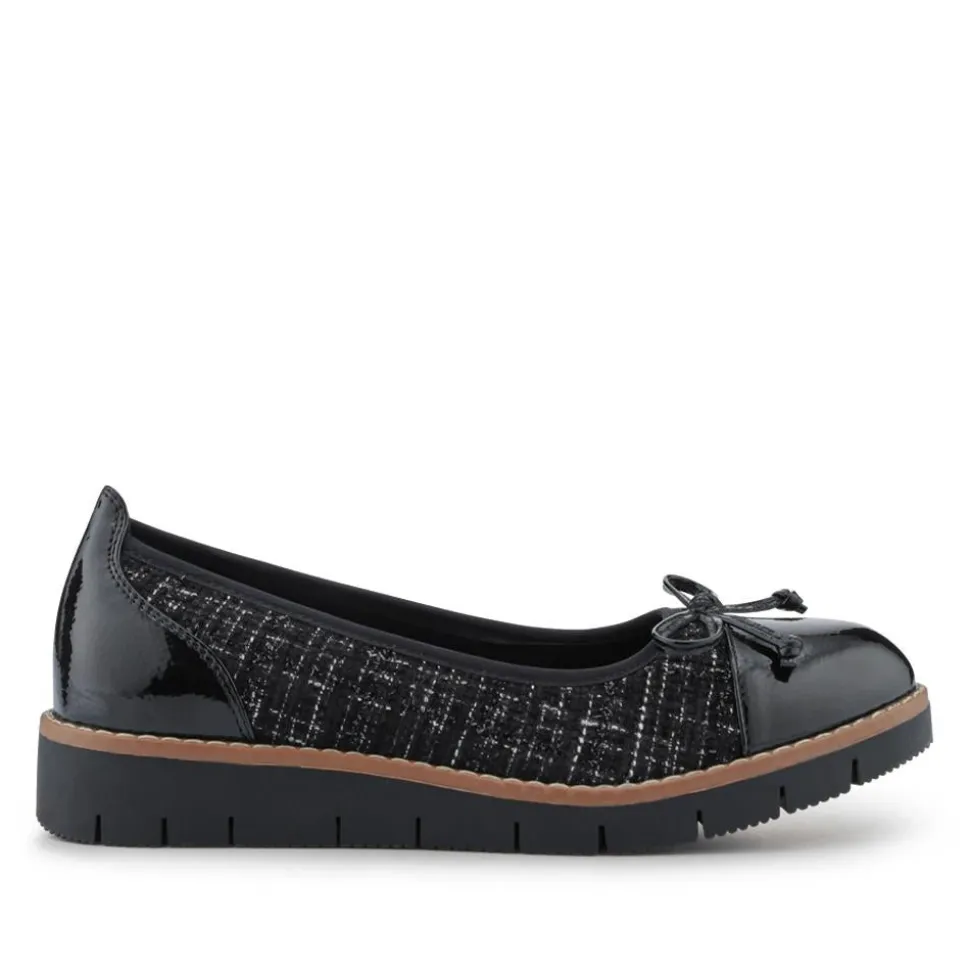 Ballet Pumps - Black Tweed