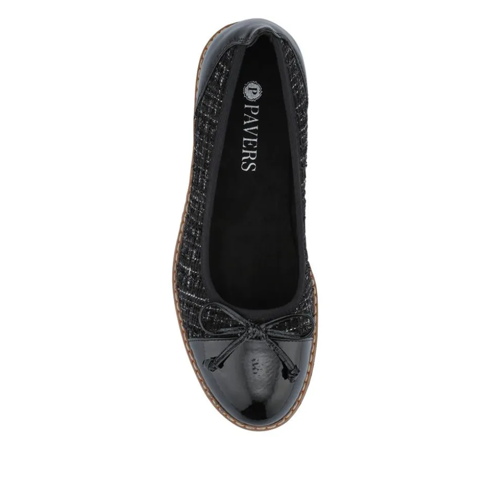 Ballet Pumps - Black Tweed