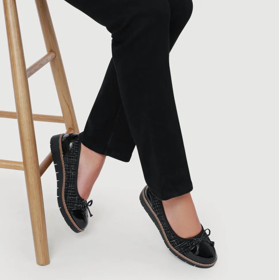 Ballet Pumps - Black Tweed