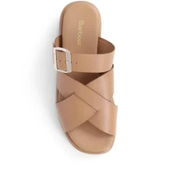 Barbour Annalise Leather Mule Sandals - Tan