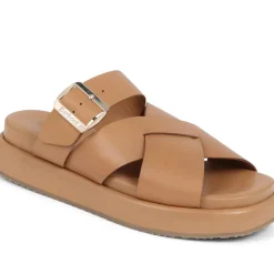 Barbour Annalise Leather Mule Sandals - Tan