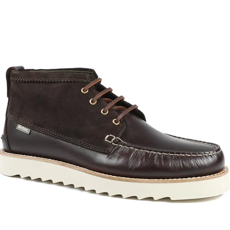 Barbour Hadston Leather Chukka Boots - Dark Brown
