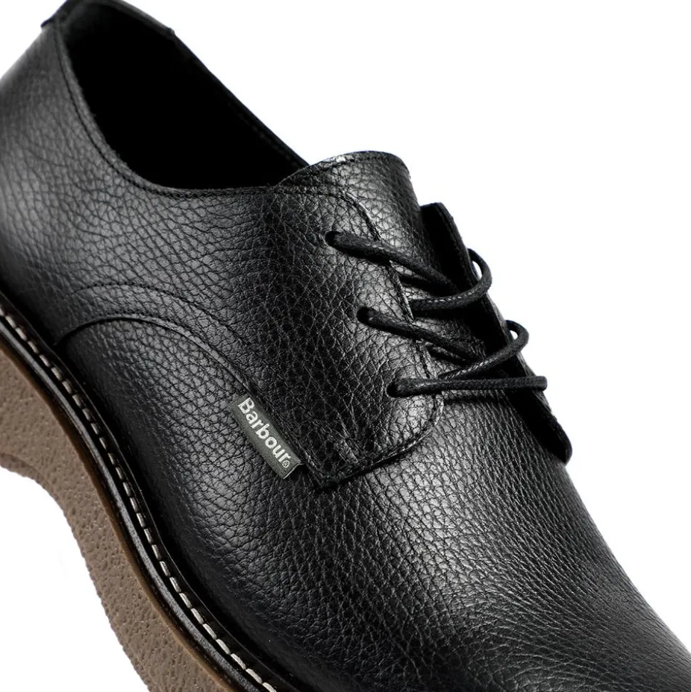 Barbour Harefield Leather Derby Shoes - Black