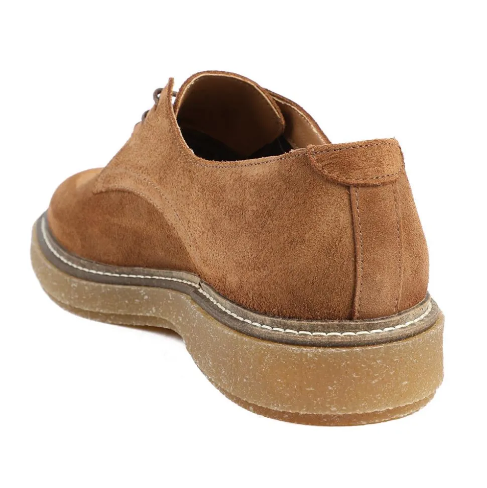 Barbour Harefield Leather Derby Shoes - Tan Suede