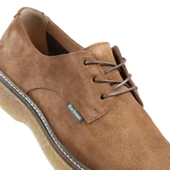Barbour Harefield Leather Derby Shoes - Tan Suede