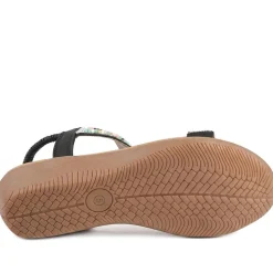 Beaded Comfort Fitting Sandals - Black