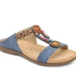 Beaded Lightweight Mule Sandals - Blue