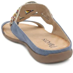 Beaded Lightweight Mule Sandals - Blue