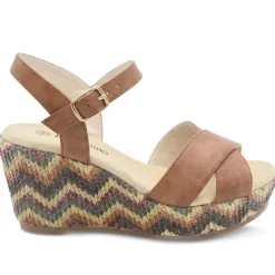 Bellissimo Buckle Fasten Wedge Espadrilles - Tan