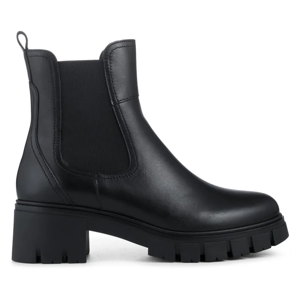 Bellissimo Chunky Leather Chelsea Boots - Black
