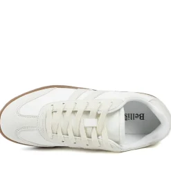 Bellissimo Lace Up Trainers - White-Beige