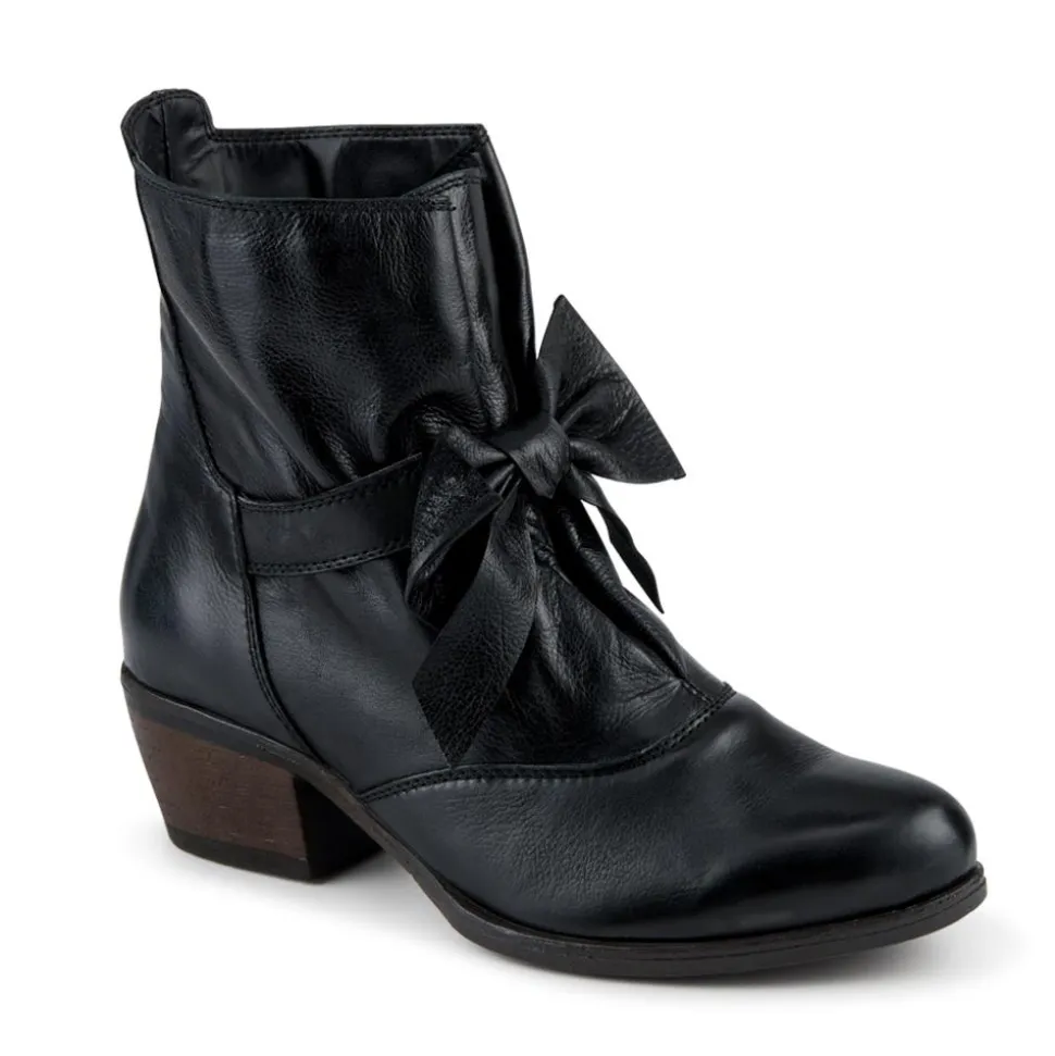Bellissimo Leather Bow Boots - Black