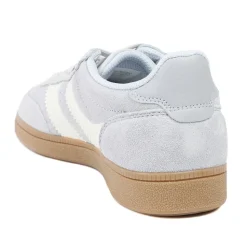 Bellissimo Leather Striped Lace Up Trainers - Light Blue