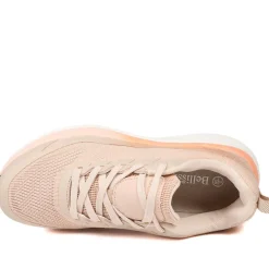 Bellissimo Memory Foam Lace Up Trainers - Beige